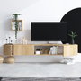 Hanah Home Mueble TV Roble Zafiro 180cm Ancho, Estante Pared 25cm, Cómoda 50cm